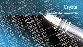  Presentation with pattern - Presentation theme having network finance - spot pattern over pen resting background and a ocean colored foreground