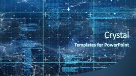  Presentation with connecting the dots - PPT theme featuring network frame - blue data against connection dots background and a ocean colored foreground