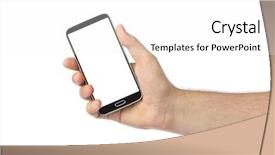  Presentation with waiter hand in white glove - Beautiful slide deck featuring network frame - hand with smartphone isolated backdrop and a white colored foreground