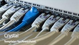  Presentation with wires - PPT theme with network hub with a lot background and a coral colored foreground