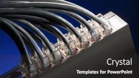  Presentation with wires - Slides having network hub with a lot of connected wires background and a dark gray colored foreground