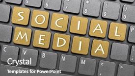  Presentation with social media network - Slide set featuring network icon - social media on keyboard background and a gray colored foreground