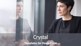  Presentation with entrepreneur - Slides featuring network leadership - portrait of successful businesswoman background and a gray colored foreground