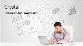  Presentation with desk - Slide deck featuring network marketing - business man at desk background and a white colored foreground