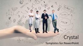  Presentation with network marketing - PPT theme consisting of network marketing - business people of different professions background and a soft green colored foreground