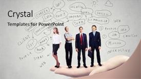  Presentation with network marketing - Audience pleasing slide set consisting of network marketing - business people of different professions backdrop and a light gray colored foreground