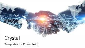  Presentation with partnership - PPT theme consisting of network marketing - concept of partnership and social background and a white colored foreground