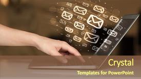  Presentation with computer network - Cool new theme with network marketing - concept of sending e-mails backdrop and a tawny brown colored foreground