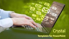  Presentation with computer network - Presentation design consisting of network marketing - concept of sending e-mails background and a tawny brown colored foreground