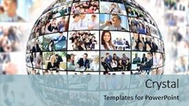  Presentation with network marketing - Colorful theme enhanced with network marketing - globe is isolated backdrop and a light blue colored foreground