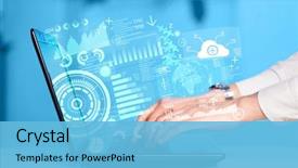  Presentation with network marketing - Amazing slides having network marketing - modern notebook computer with future backdrop and a light blue colored foreground