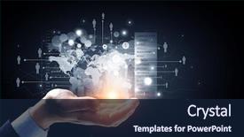  Presentation with network marketing - Slide deck consisting of network marketing - presenting new technologies mixed media background and a navy blue colored foreground