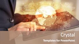  Presentation with business change - Cool new slides with network marketing - working business woman with global backdrop and a coral colored foreground