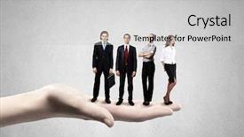  Presentation with network marketing - PPT theme enhanced with network marketing women - business people of different professions background and a light gray colored foreground