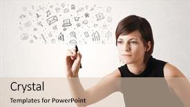  Presentation with sketching - Cool new slide deck with network marketing women - young woman drawing and sketching backdrop and a lemonade colored foreground