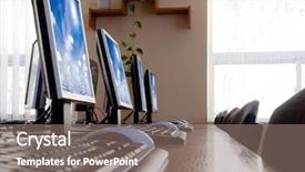  Presentation with children on computers - Beautiful slides featuring young woman snorkeling over vivid coral reef in tropical sea backdrop and a gray colored foreground
