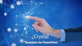  Presentation with blue global - PPT theme consisting of network-of-connections-against-person background and a teal colored foreground