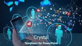  Presentation with business networking - Amazing slide set having network-of-digital-icons-against backdrop and a ocean colored foreground