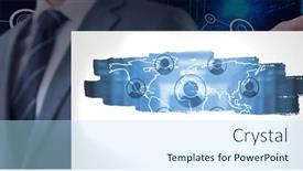  Presentation with business networking - Audience pleasing presentation consisting of network-of-profile-icons-over backdrop and a sky blue colored foreground