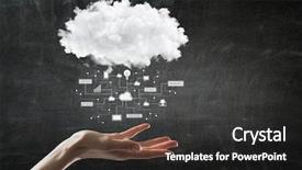  Presentation with remote - Slide deck having network of remote service mixed media background and a dark gray colored foreground