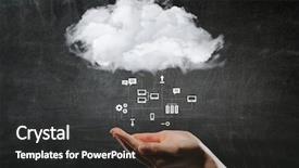  Presentation with remote - Amazing presentation design having network of remote service mixed media backdrop and a dark gray colored foreground