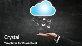  Presentation with remote - Amazing theme having network of remote service mixed media backdrop and a dark gray colored foreground