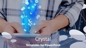  Presentation with bubble - Theme with network-of-speech-bubble-icons background and a  colored foreground