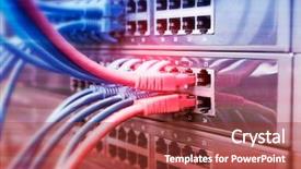  Presentation with network cable - Presentation theme enhanced with network panel switch and cable background and a tawny brown colored foreground