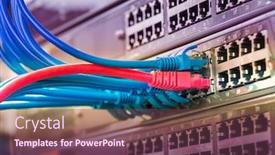  Presentation with network cable - Slide set consisting of network-panel-switch-and-cable background and a violet colored foreground