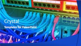  Presentation with network cable - Cool new slide deck with network-panel-switch-and-cable backdrop and a teal colored foreground