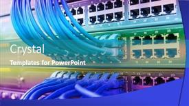  Presentation with network cable - Cool new PPT layouts with network-panel-switch-and-cable backdrop and a teal colored foreground