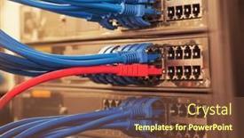  Presentation with network cable - PPT theme having network-panel-switch-and-cable background and a tawny brown colored foreground