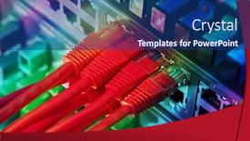  Presentation with network cable - PPT layouts having network-panel-switch-and-cable background and a ocean colored foreground