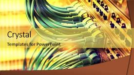 Presentation with network cable - Audience pleasing presentation theme consisting of network panel switch and cable backdrop and a yellow colored foreground
