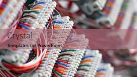  Presentation with datacenter - PPT layouts featuring network-panel-switch-for-cable background and a coral colored foreground