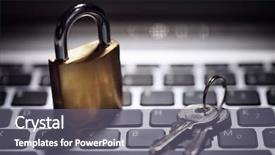  Presentation with network security - PPT layouts consisting of network protection concept padlock background and a gray colored foreground