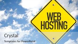  Presentation with web - Audience pleasing presentation theme consisting of network protocol - web hosting sign with sky backdrop and a light blue colored foreground