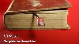  Presentation with network cable - Audience pleasing theme consisting of network-rj45-cable-connection-coming backdrop and a crimson colored foreground