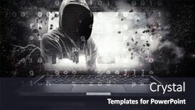  Presentation with crime media - Cool new theme with network-security-and-computer-crime backdrop and a dark gray colored foreground