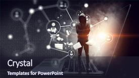  Presentation with crime media - Slide set consisting of network security and computer crime background and a wine colored foreground