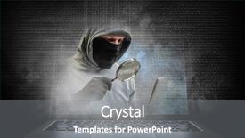  Presentation with network security - Audience pleasing presentation theme consisting of network security and computer crime backdrop and a gray colored foreground