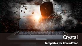  Presentation with crime media - PPT layouts with network security and computer crime background and a wine colored foreground