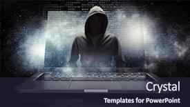  Presentation with security network - Colorful presentation theme enhanced with network security and computer crime backdrop and a wine colored foreground