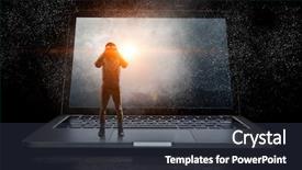  Presentation with crime media - Cool new presentation theme with network security and computer crime backdrop and a tawny brown colored foreground