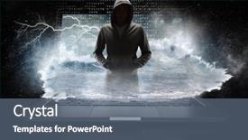  Presentation with crime media - PPT layouts enhanced with network security and computer crime background and a gray colored foreground