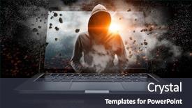  Presentation with security network - Slides featuring network security and computer crime background and a dark gray colored foreground