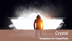  Presentation with network security - Amazing theme having network security and computer crime backdrop and a coral colored foreground