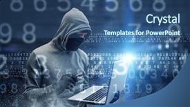  Presentation with network security - Slides with network security and privacy crime background and a ocean colored foreground