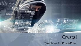 Presentation with crime media - Cool new PPT theme with network security and privacy crime backdrop and a light blue colored foreground