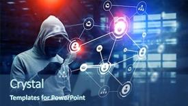  Presentation with crime media - Presentation design having network security and privacy crime background and a ocean colored foreground